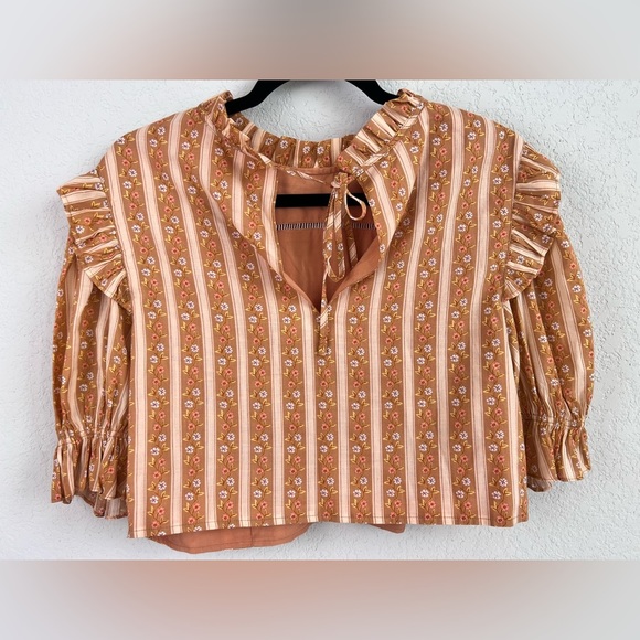 Urban Outfitters size L Prairie Ruffle Boxy Cropped Top - Picture 3 of 11